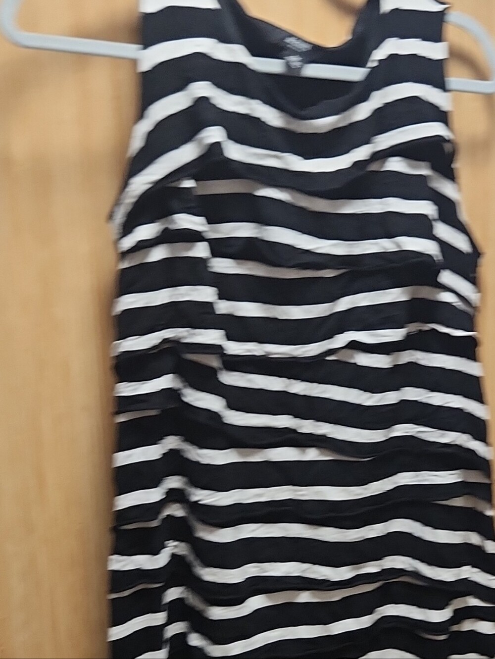 Alfani Black White Striped Sleeveless Mini Dress Layered Bodice Sz 0X